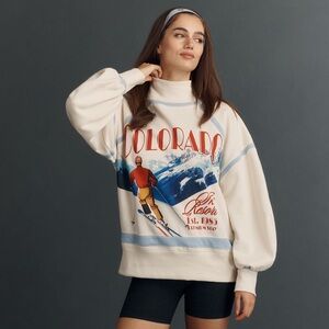 Anthropologie Daily Practice Base Plate Graphic Sweatshirt